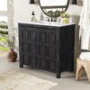 Bathroom Vanity Organizer With Sink, Handcrafted Solid Storage Cabinet - Espresso - Image 4