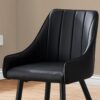 Dining Chair, Side Upholstered For Dining Room, Contemporary And Modern (Set of 2) - Black - Image 9