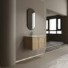 Modern Wall Mounted 30" Bathroom Vanity With Ceramic Sink And Soft Closing Doors - Oak - Image 7