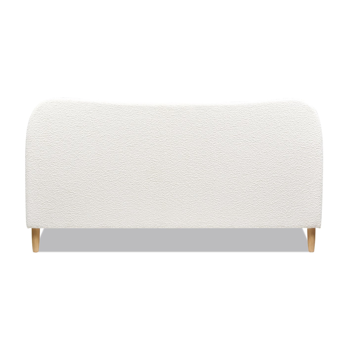 Roman - King Curved Headboard Upholstered Platform Bed - Ivory White - Image 5