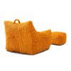 Giant Plush Bean Bag Chair With Armrests And Footstool For Adults - Yellow - Image 12