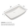 Rectangular Vessel Bathroom Sink - White - Image 3