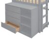 Twin Over Twin Classic Bunk Bed With 4 Drawers And 3 Shelves - Gray - Image 10
