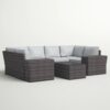 4 Person Outdoor Wicker Sofa Set With Cushions Versatile Seating - Brown - Image 4