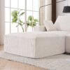 Modular Sectional Sofa, L Shape With Extra Wide Seat Cushion, USB And Type C Charger, Petal Armrest Design - Beige / White - Image 4
