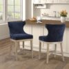 Carson - Counter Stool With Swivel Seat, Wingback - Navy - Image 8