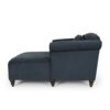 Upholstered Chaise Lounge & Scroll Arms, Turned Legs And 2 Pillows - Charcoal - Image 6