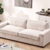 Luxe - Corduroy Sofa With Sleek Design, Spacious And Comfortable 3 Seater Couch - Beige - Image 10
