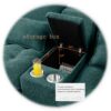 Upholstered U Shaped Sofa With Console And Cupholders Fabric, 6 Seat Sleeper Couch Set With Chaise - Green - Image 5