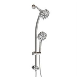Multi Function Dual Shower Head Shower System With 4.7" Rain Showerhead, 8 Function Hand Shower, Adjustable Slide Bar - Chrome