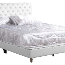 Elegant Tufted Upholstered Bed - White