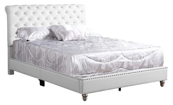 Elegant Tufted Upholstered Bed - White