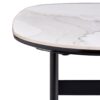 Modern Rectangular Rock Plate Coffee Table Open Space Design Golden Metal Frame Minimalist Living Room Center Table For Lounge Office - Black White - Image 7