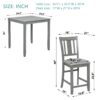 5 Pieces Dining Table Set, Wooden Dining Square Table Set For 4, Counter Height Kitchen Table Set With Square Table And 4 Upholstered Chairs For Small Space - Gray - Image 3