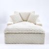Harbor - Comfortable Luxury Sofa Turtle Fleece Fabric - White - Image 11
