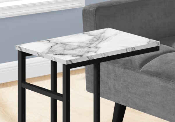Accent Table, C - Shaped, Modern Design - White