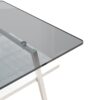 Rectangle Coffee Table, Tempered Glass Tabletop With White Metal Legs, Modern Table For Living Room - Gray - Image 8