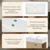Floating Bathroom Vanity With Basin And Right Side Storage - Wood - Image 8
