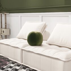 Luna - Round Sphere Accent Ball Throw Pillow - Olive Green