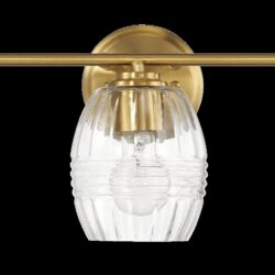 Luster - 3 Lights Vanity With Clear For Bathrooms Above Mirror Wall Lamp Satin - Clear / Gold