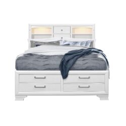 Civic - 5 Piece Full Bedroom Set With Storage Drawers - White