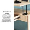 Transitional Reeded Lift Top Desk With Drawer - Oak - Image 12