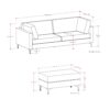 Ava - Mid Century Sofa With Ottoman Set - Dark Gray - Image 17