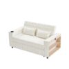 Pull Out Sofa Bed Convertible Couch Loveseat Sofa Modern Sleeper Sofa With Adjustable Backrest For Living Room - Beige - Image 19
