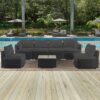 Cushion Covers For 7 Piece Wicker Sectional Sofa, 14 Pack Seat And Back Slipcovers With Zipper - Gray - Image 3