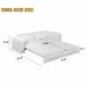 King Size Sleeper Sofa Bed, Pull Out Sofa Bed, 3 In 1 Convertible Sleeper Sofa, 3 Seat Couch With 2 Lumbar Pillows For Living Room - Blue - Image 4