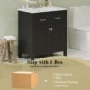 30" Bathroom Vanity With Sink And Soft Close Doors - Black - Image 8