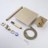 Luxury, 12" Ceiling Mount Shower System With Rain Mixer And Handheld Shower, Stainless Steel - Brushed Gold - Image 6