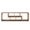 Minimalist 2 Pieces Cube TV Stand With Open Storage Shelves - Natural Wood - Image 19