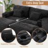 Oversized Double Chaise Lounge Sofa Bed With USB Ports And Cup Holders - Black - Image 6