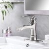 Waterfall Spout Bathroom Faucet With Single Handle And Pop Up Drain - Brushed Nickel - Image 2