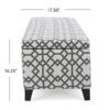 Quotient - Upholstered Storage Ottoman With Tapered Block Feet - Gray / White - Image 3