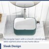Square Vessel Bathroom Sink - Green - Image 9