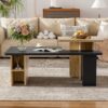 Nesting Coffee Tables Farmhouse, Rectangle Coffee Table Living Room Sofa Side Table For Living Room (Set of 2) - Black - Image 4