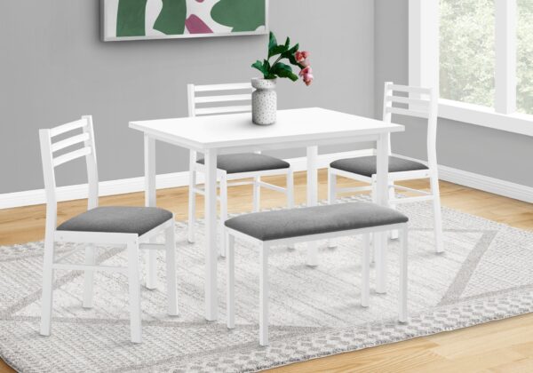 5 Pieces Dining Set, Rectangular, Small, Contemporary & Modern - White