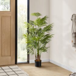47" Tall, Artificial Plant, Areca Palm Tree, Indoor, Faux, Fake, Floor, Greenery, Potted, Real Touch, Decorative - Green / Black