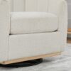 360° Swivel Pumpkin Shape Club Armchair - Ivory - Image 13