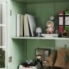 Buffet Cabinet With Double Glass Doors And Drawer, Storage Sideboard Cupboard - Green - Image 14