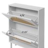 2 Door Shoe Rack, Rattan, Double Layer, Suitable For Living Room, Hallway - White - Image 5