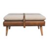 Buffalo - Large Square Hide Leather Footstool - Brown - Image 5