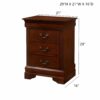 Louis Phillipe - 3 Drawer Nightstand - Cherry - Image 5