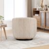 360° Swivel Pumpkin Shape Club Armchair - Wheat - Image 9