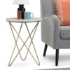 Gabon - Accent Table - White / Gold - Image 9