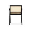 Chandigarh - Arm Dining Chair (Set of 2) With Natural Cane Design / Black - Image 8