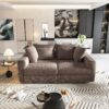 4 Seat Sofa, Deep Seat Couches With Soft Pillows And 2 Ottomans, Convertible Sofa Lounge Chair, For Living Room - Camel - Image 15