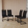 Modern Dining Chairs With High Back Upholstered Side And Metal Legs (Set of 2) - Black - Image 7